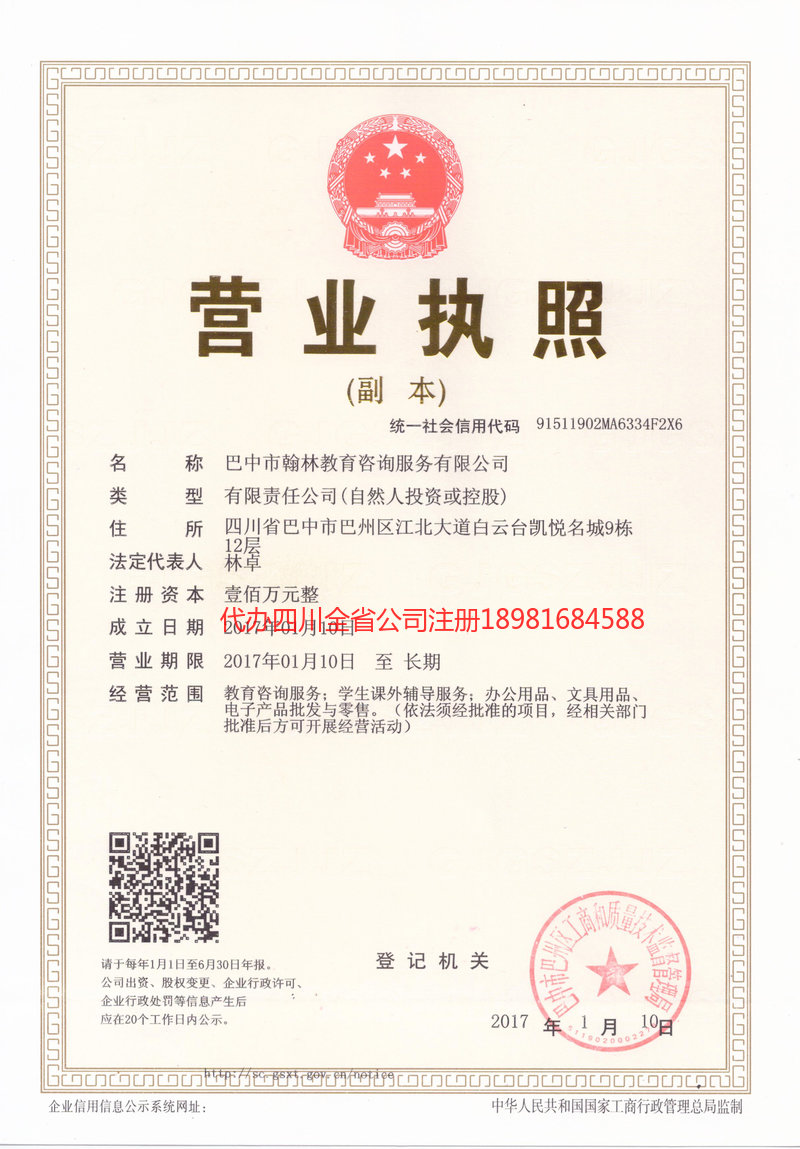 阳江阳江翰林教育咨询服务有限公司